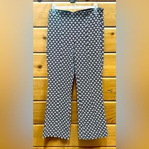 ANTHROPOLOGIE Maeve black and white elastic waist flare pants